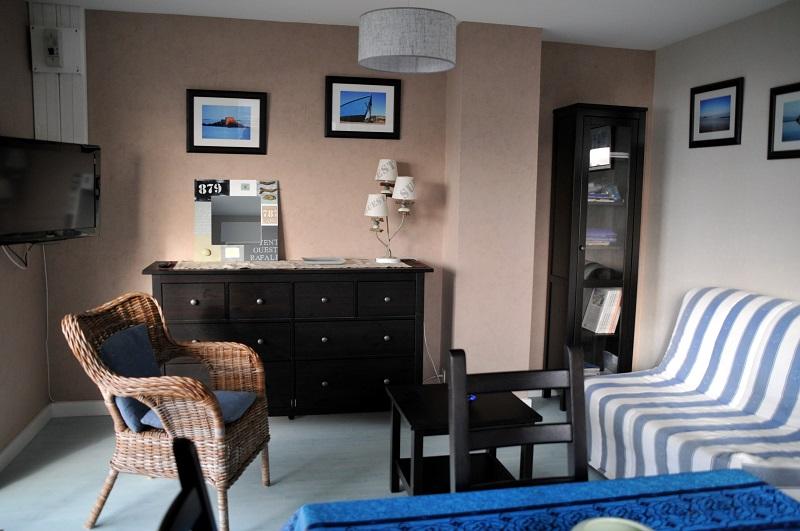 Living room Le Pont gite sea view — Saint-Malo